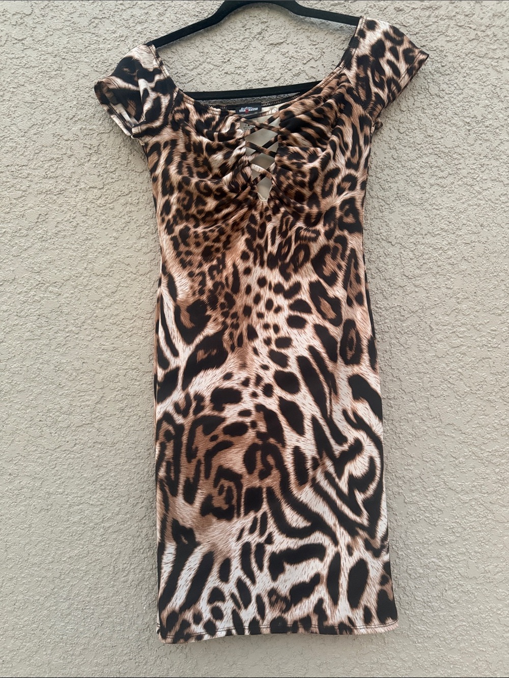 Fashion Magazine Brown and Black Leopard Print Mini Dress